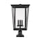Z-Lite Seoul 3 Light Outdoor Pier Mounted Fixture, Black & Clear 571PHXLR-533PM-BK - alternate 3